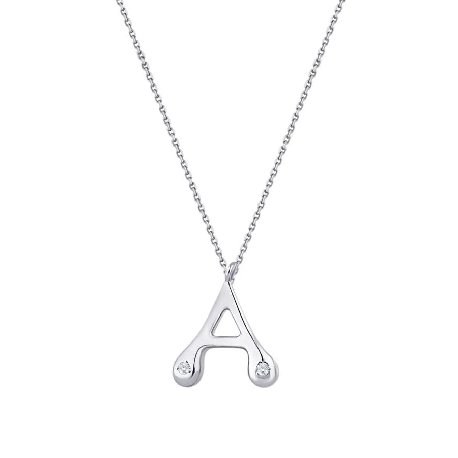0.04 Carat Diamond A Letter Necklace