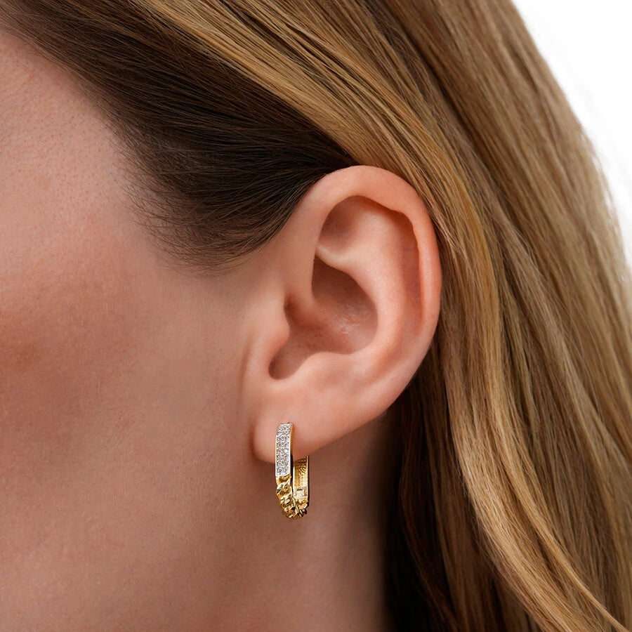 Gold Oval Chain Earrings