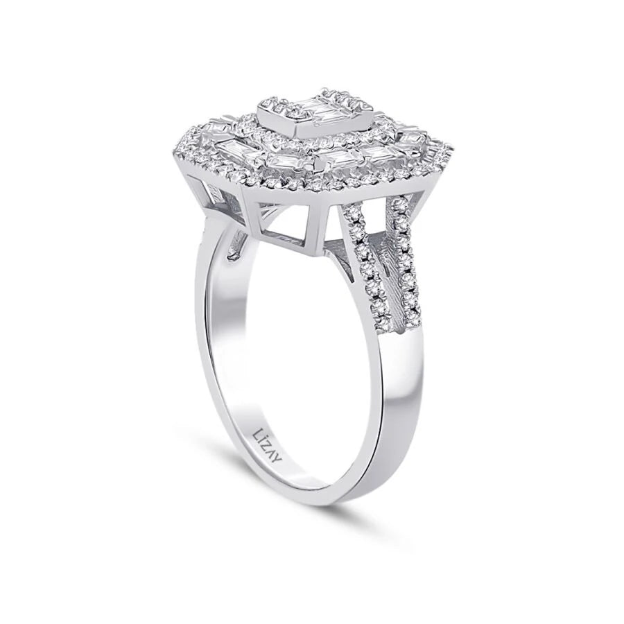 0.74 Carat Diamond Baguette Ring