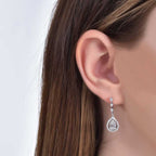 0.37 Carat Baguette Pear Diamond Earrings