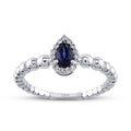 0.43 Carat Diamond Pear Sapphire Ring