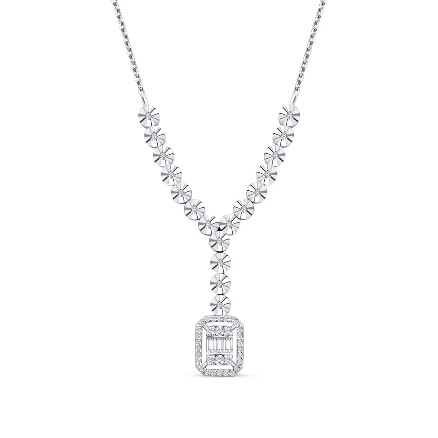 0.19 Carat Diamond Baguette Neckband