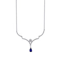 0.49 Carat Diamond Sapphire Necklace
