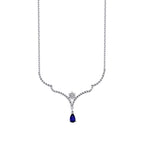 0.49 Carat Diamond Sapphire Necklace