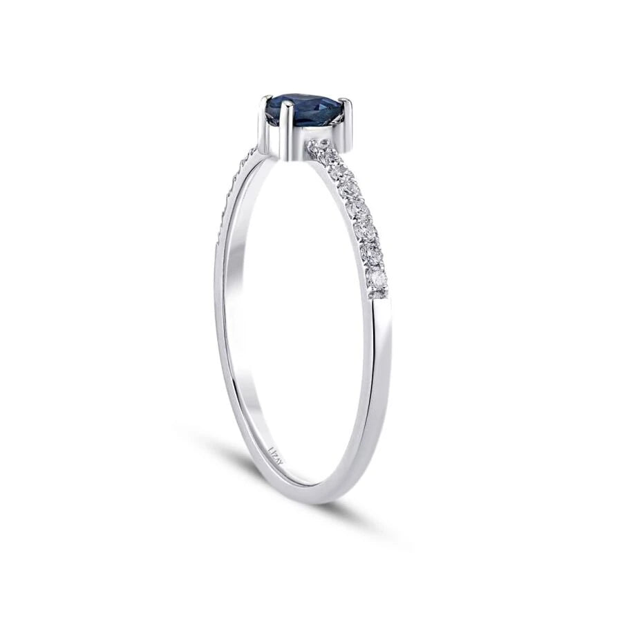 0.36 Carat Diamond Pear Sapphire Ring