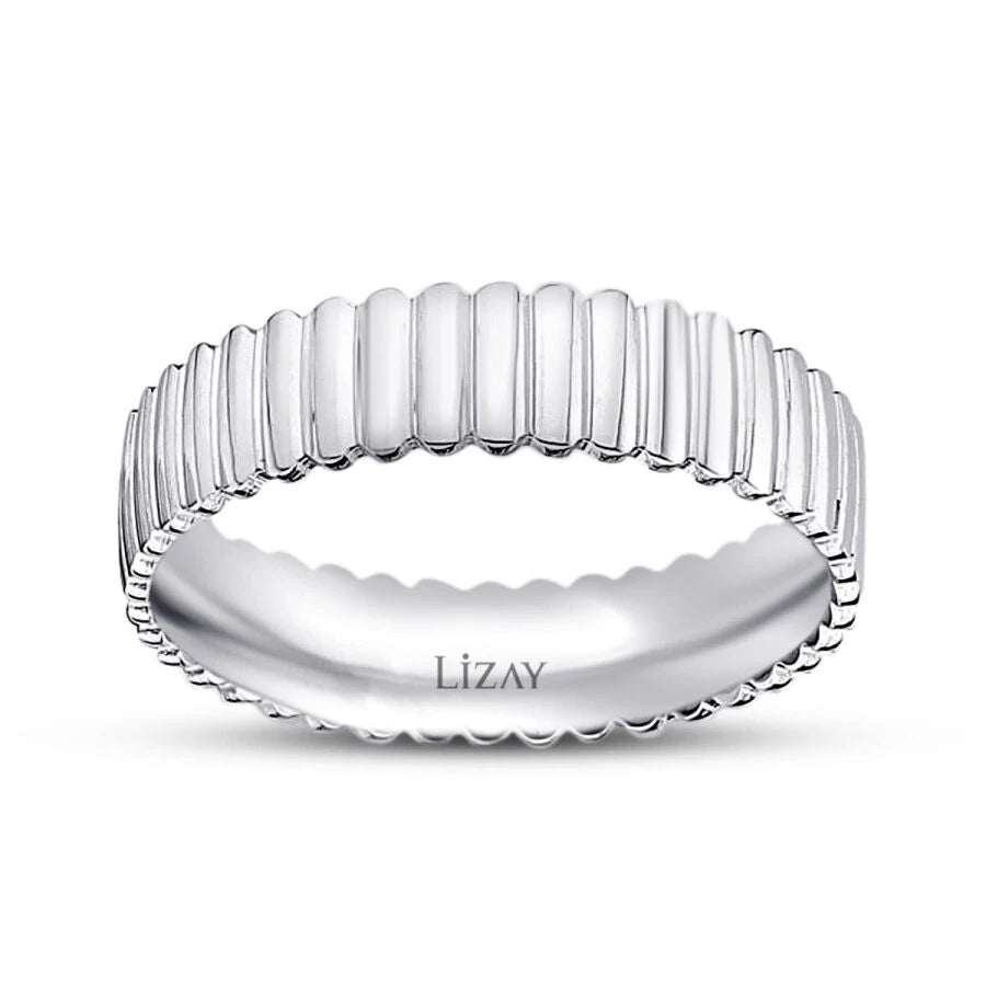 White Gold Modern Classic Wedding Band