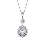 0.79 Carat Diamond Pear Baguette Necklace