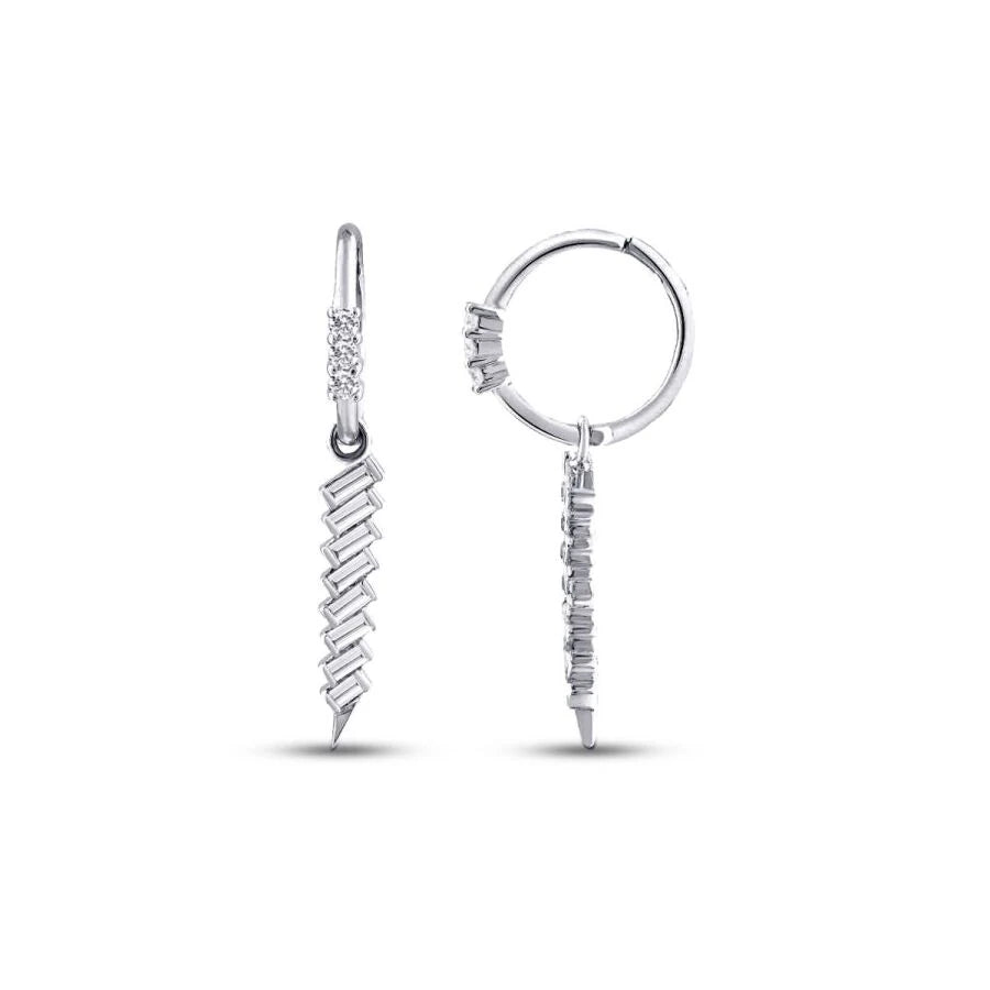 0.48 Carat Diamond Baguette Earrings