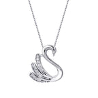 0.08 Carat Diamond Swan Necklace