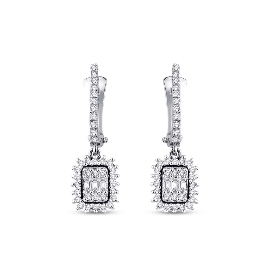 0.57 Carat Diamond Baguette Earrings