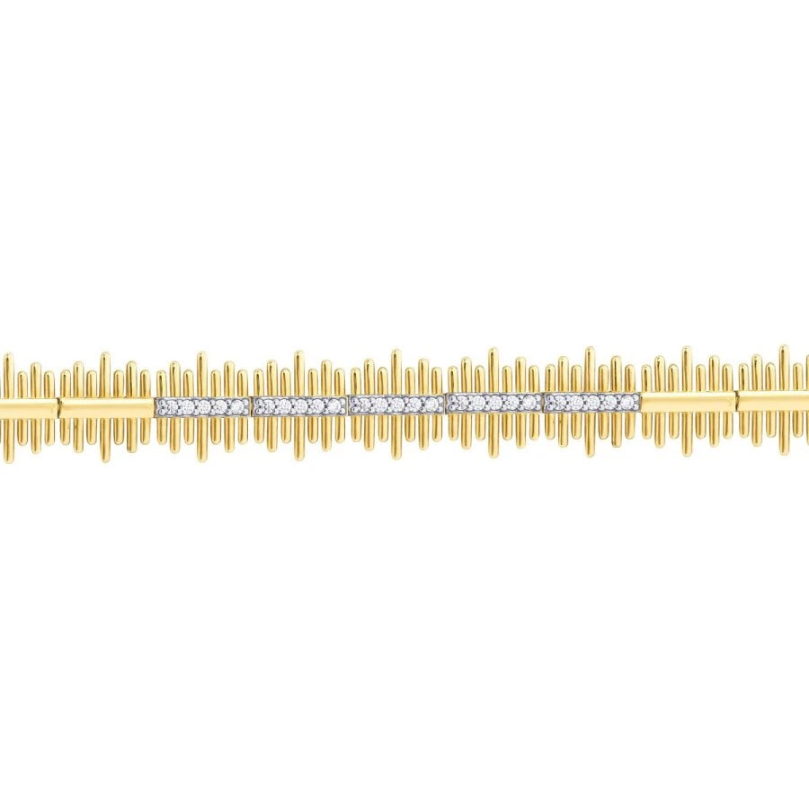 Gold Stone Zigzag Bracelet