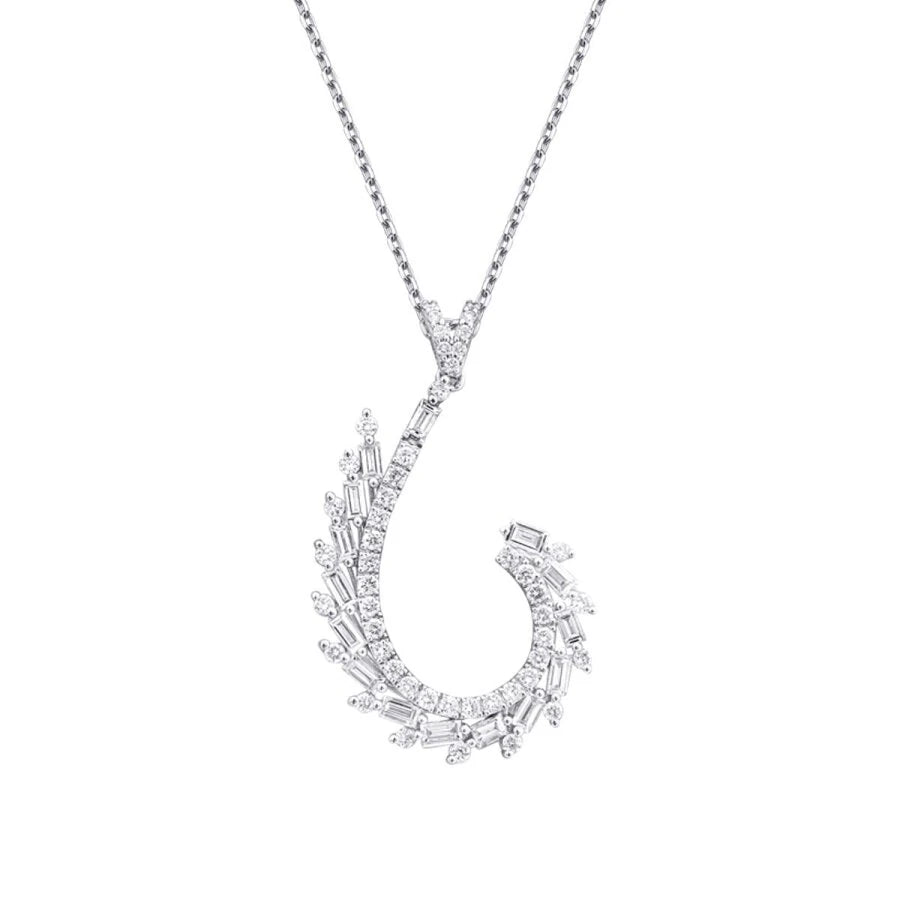 0.96 Carat Diamond Baguette Necklace