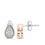 0.23 Carat Diamond Baguette Pear Earrings