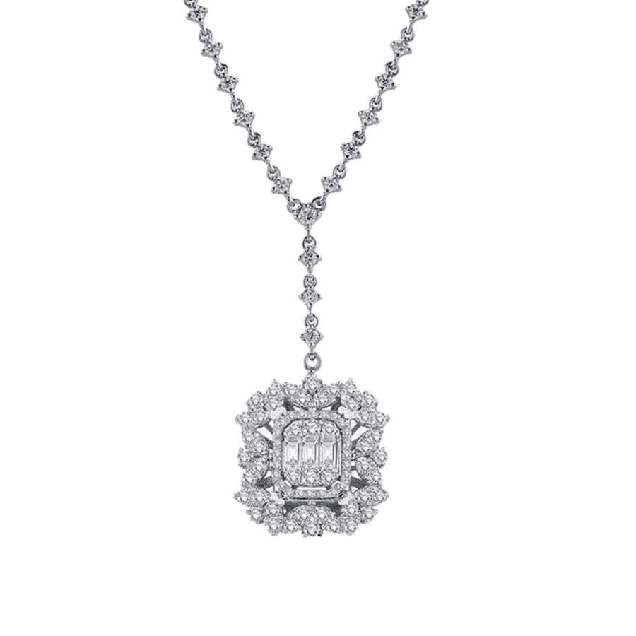 1.26 Carat Diamond Baguette Necklace