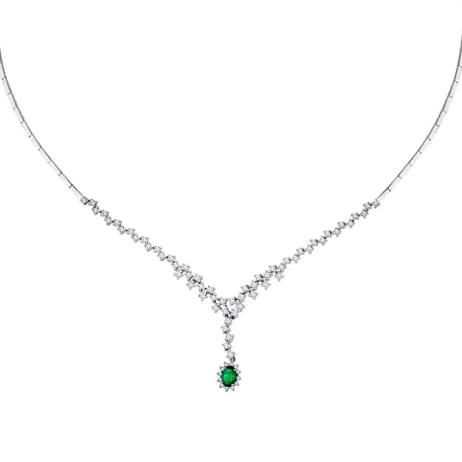 1.83 Carat Diamond Emerald Neckband
