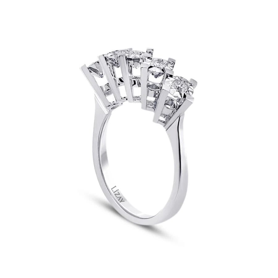 1.00 Carat Diamond-Effect Five-Stone Ring