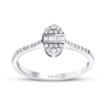 0.19 Carat Diamond Oval Baguette Ring