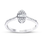 0.19 Carat Diamond Oval Baguette Ring
