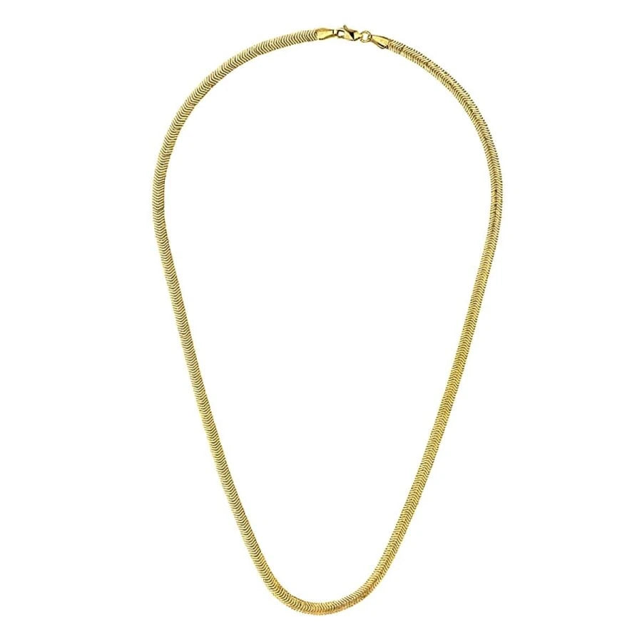 Gold Herringbone Chain Necklace