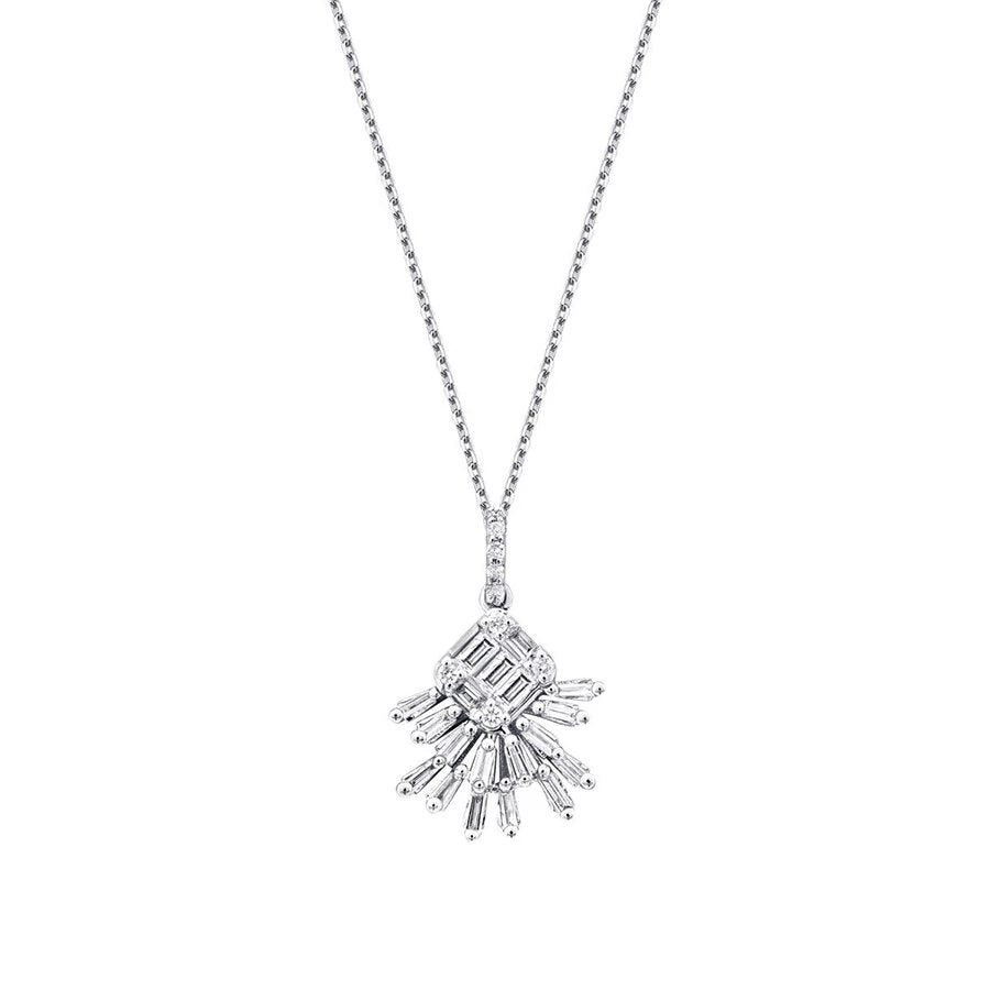 0.33 Carat Diamond Baguette Necklace