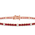 3.96 Carat Diamond Ruby Bracelet