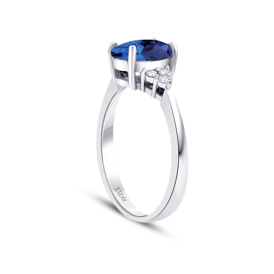 2.27 Carat Diamond Oval Sapphire Ring