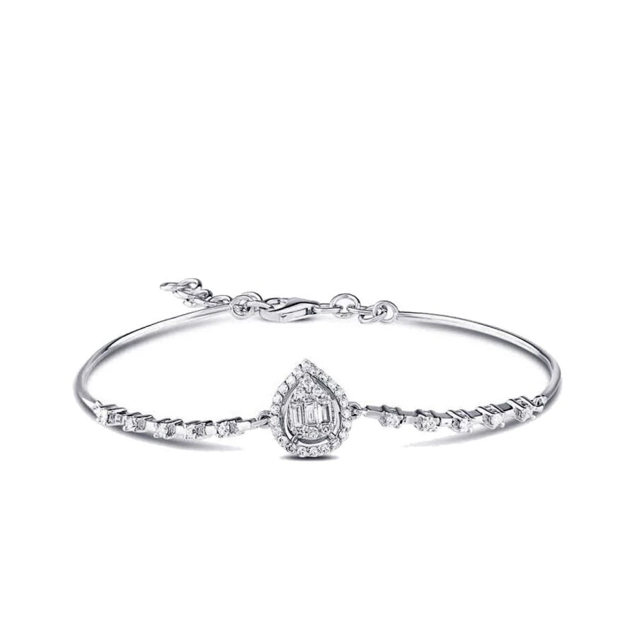 0.45 Carat Diamond Baguette Pear Bangle