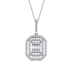 0.42 Carat Diamond Baguette Necklace