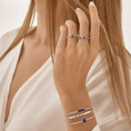 0.54 Carat Diamond Sapphire Bangle