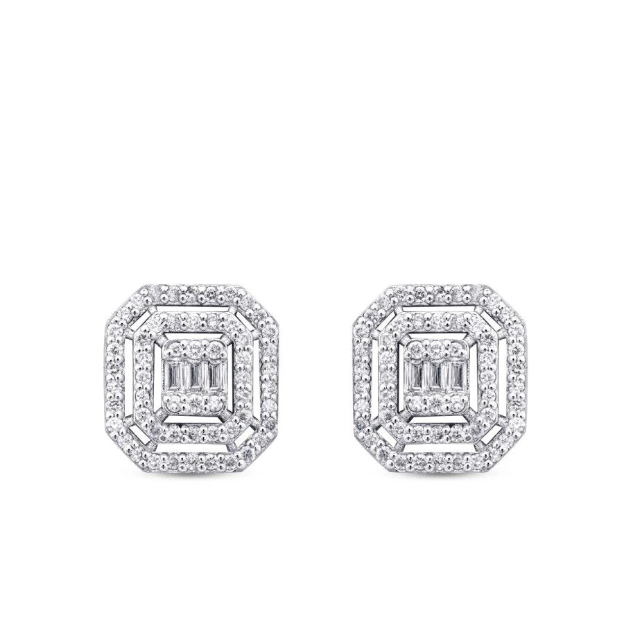 0.47 Carat Diamond Baguette Earrings