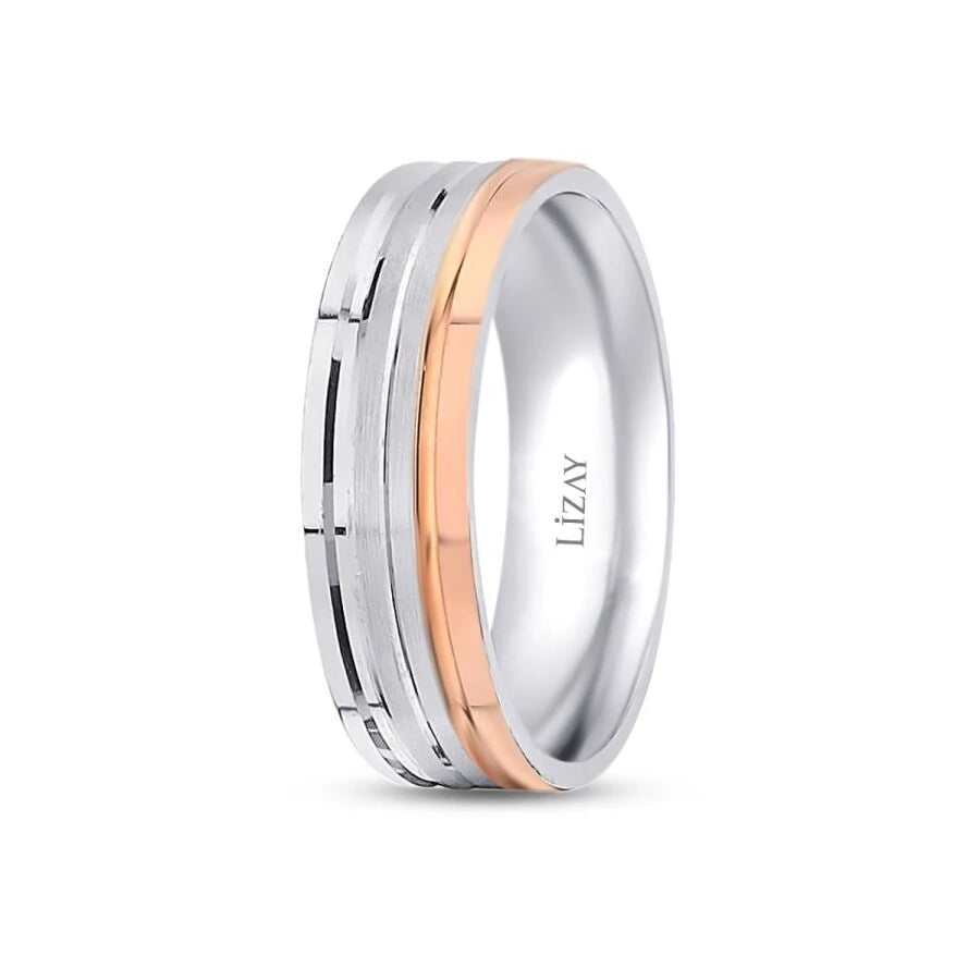Gold Two-Tone Wedding Band