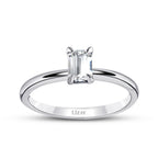 0.60 Carat Diamond Emerald Solitaire Engagement Ring