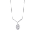 0.22 Carat Diamond Oval Baguette Necklace