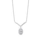 0.22 Carat Diamond Oval Baguette Necklace