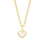 Gold Mother-of-Pearl Heart Necklace