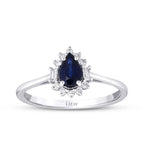 0.59 Carat Diamond Sapphire Ring