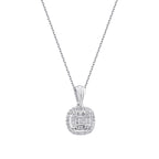 0.19 Carat Diamond Baguette Necklace