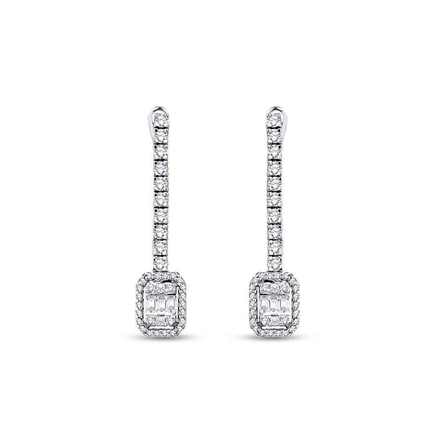 0.99 Carat Diamond Baguette Earrings