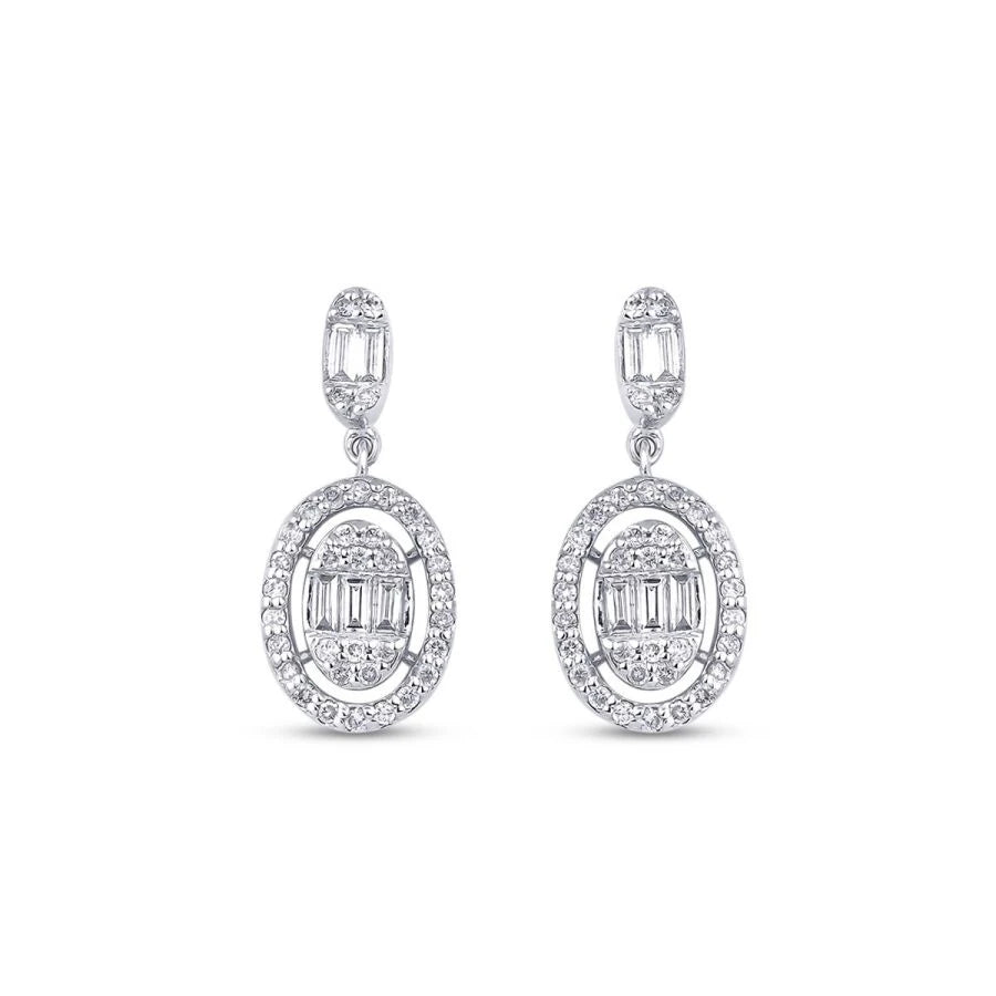 0.42 Carat Diamond Baguette Earrings