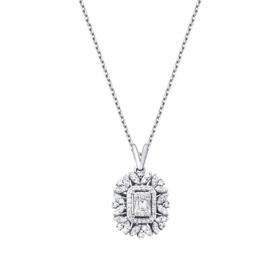 0.30 Carat Diamond Baguette Necklace