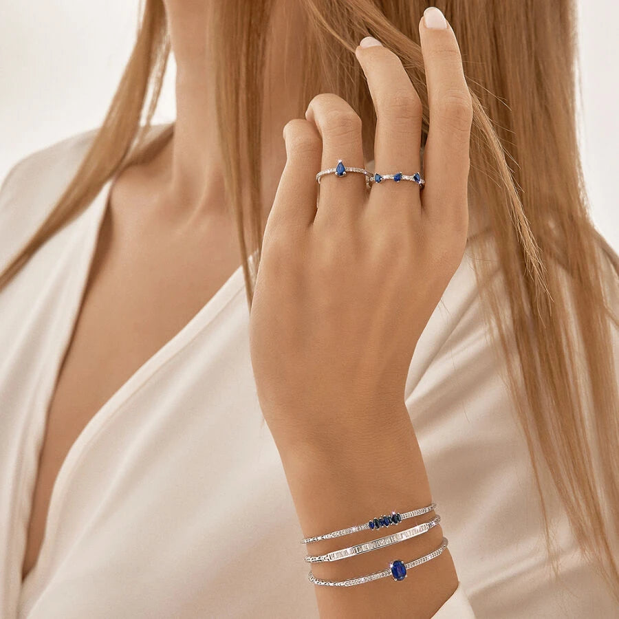 0.46 Carat Diamond Sapphire Ring