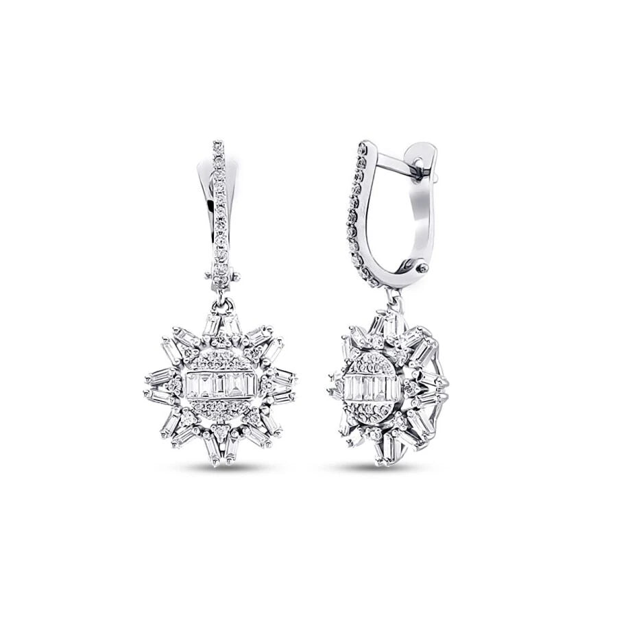 1.15 Carat Diamond Baguette Earrings