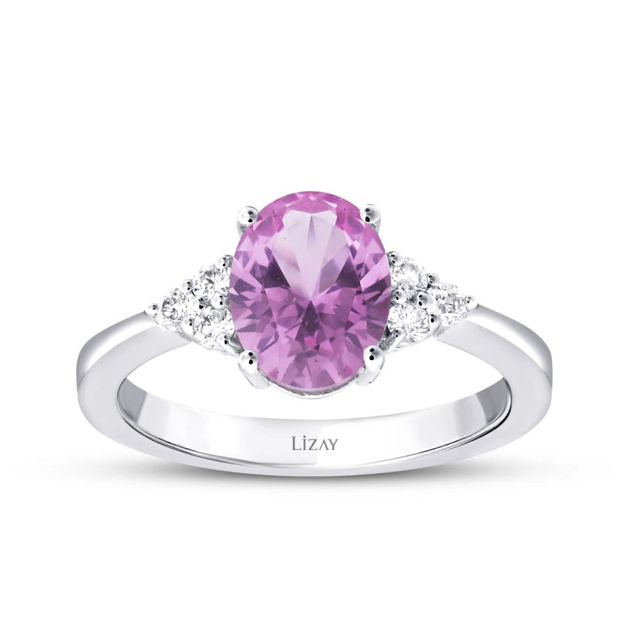 2.48 Carat Diamond Pink Sapphire Ring