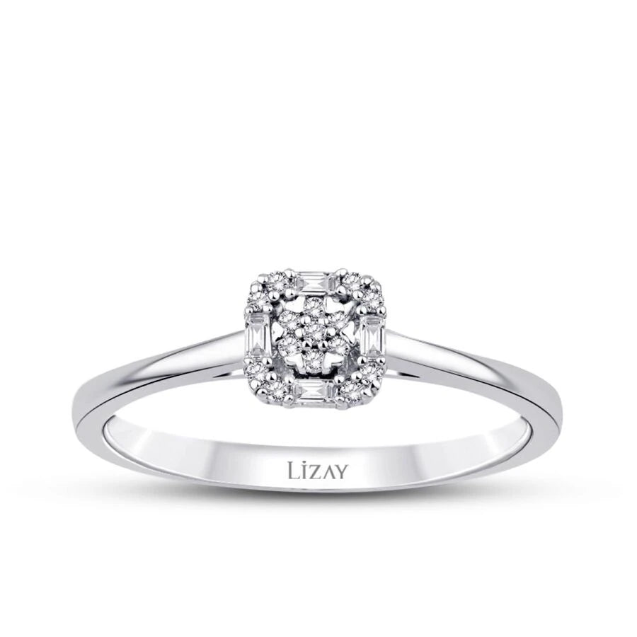0.08 Carat Diamond Baguette Ring