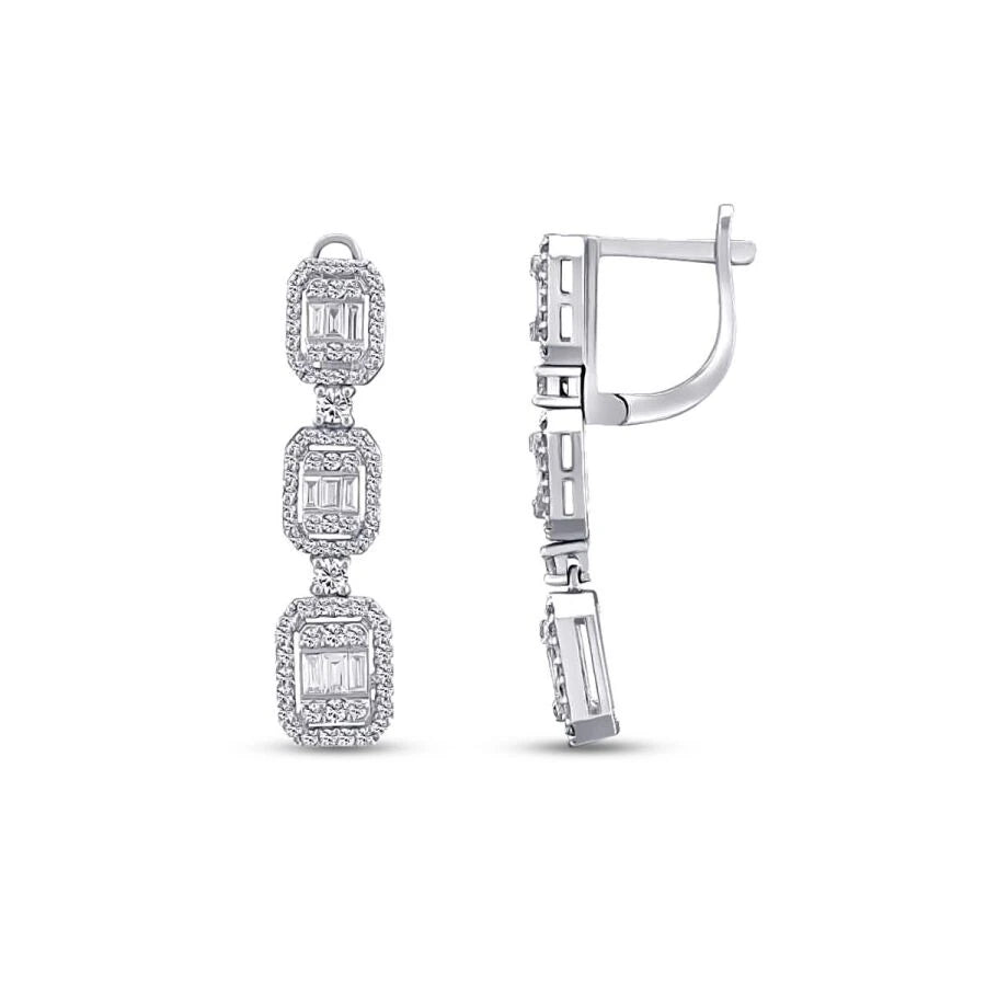 1.13 Carat Diamond Baguette Earrings