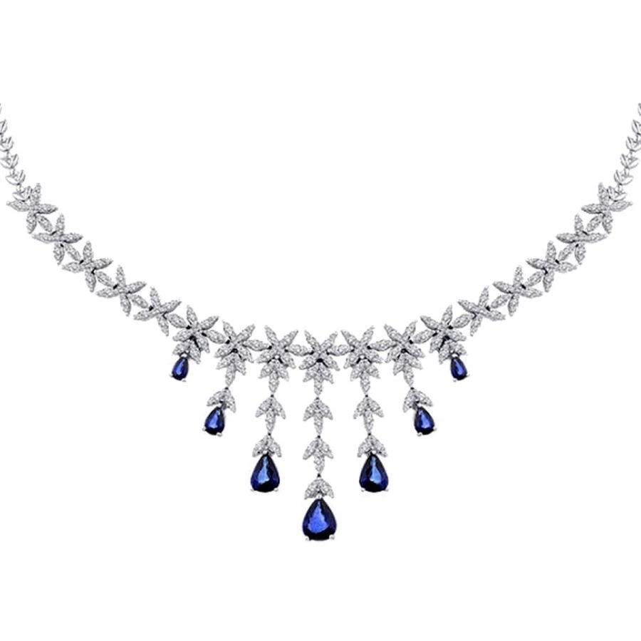 9.87 Carat Diamond Sapphire Neckband