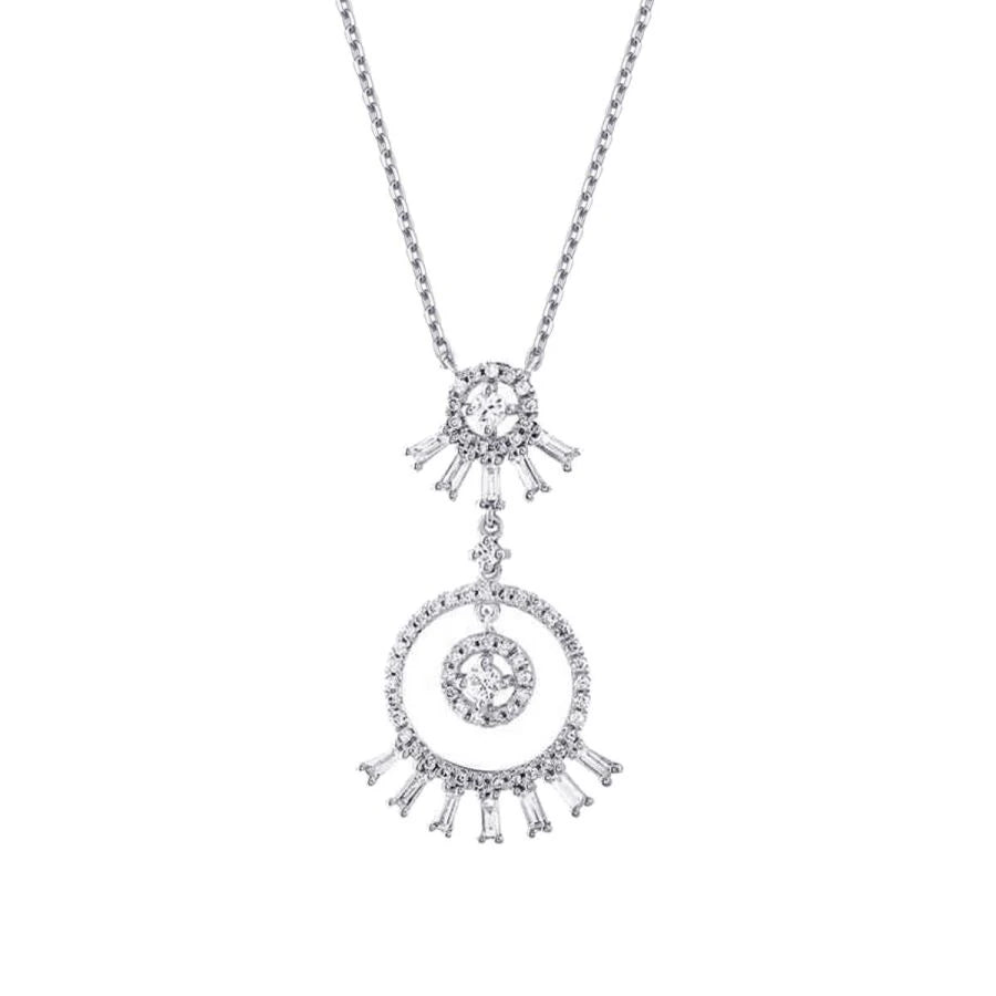 0.63 Carat Diamond Baguette Necklace