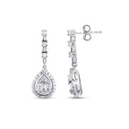 0.37 Carat Baguette Pear Diamond Earrings