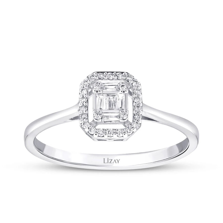 0.14 Carat Diamond Baguette Ring