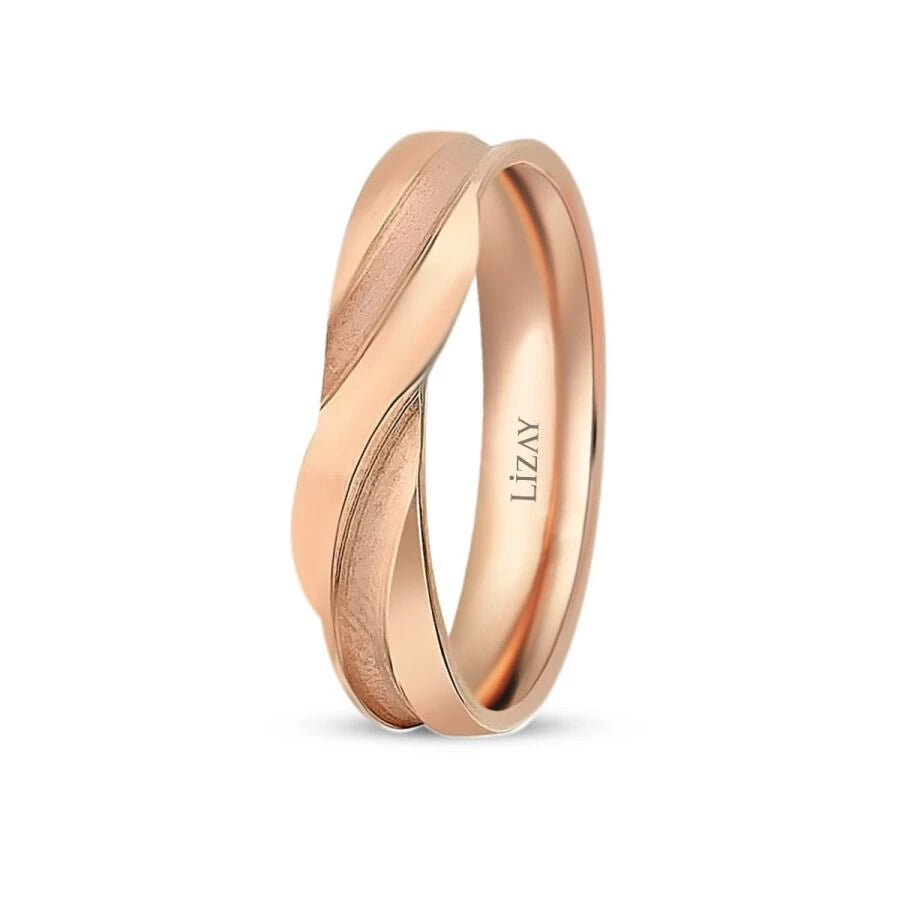 Rose Gold Domed Wedding Band